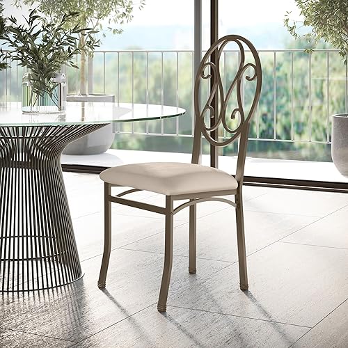 Miniatura 5 de SEI Furniture Lucianna - Sillas de comedor 4 unidades color marrón oscuro con asiento de ante beige