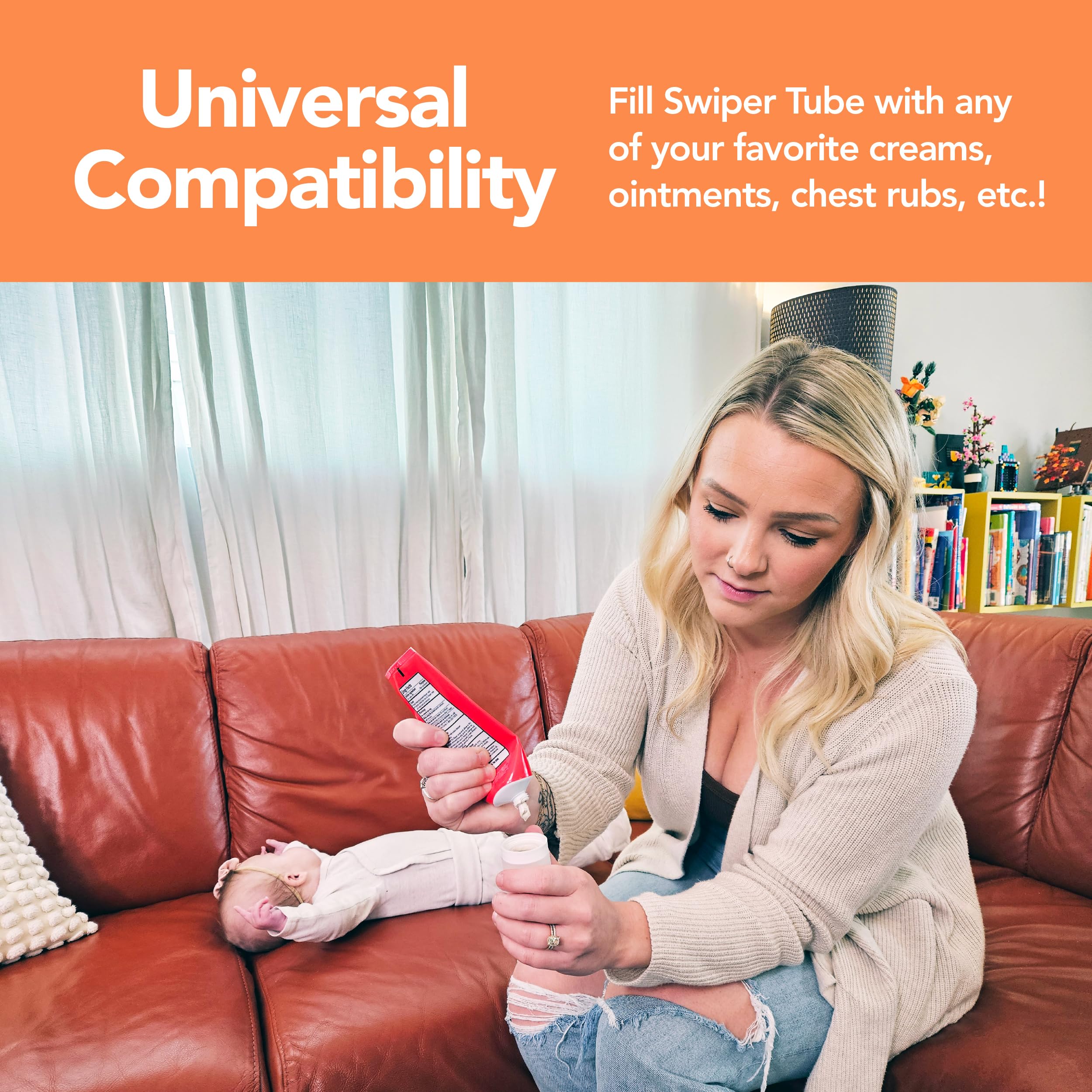 Eli & Ali Swiper Tube, Diaper Rash Cream Dispenser/Applicator with Travel Size Refillable Silicone Tube for Creams Chest Rubs - Image 3
