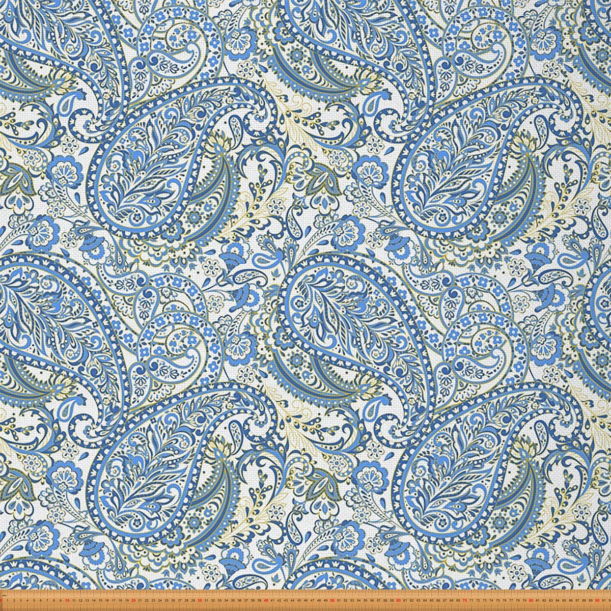 Tela de cachemira de The Yard, tela de tapicería floral bohemia de cachemira para sillas de sofá, tela de estilo exótico bohemio para exteriores, impermeable, tela de estilo indio, 5 yardas, (largo x