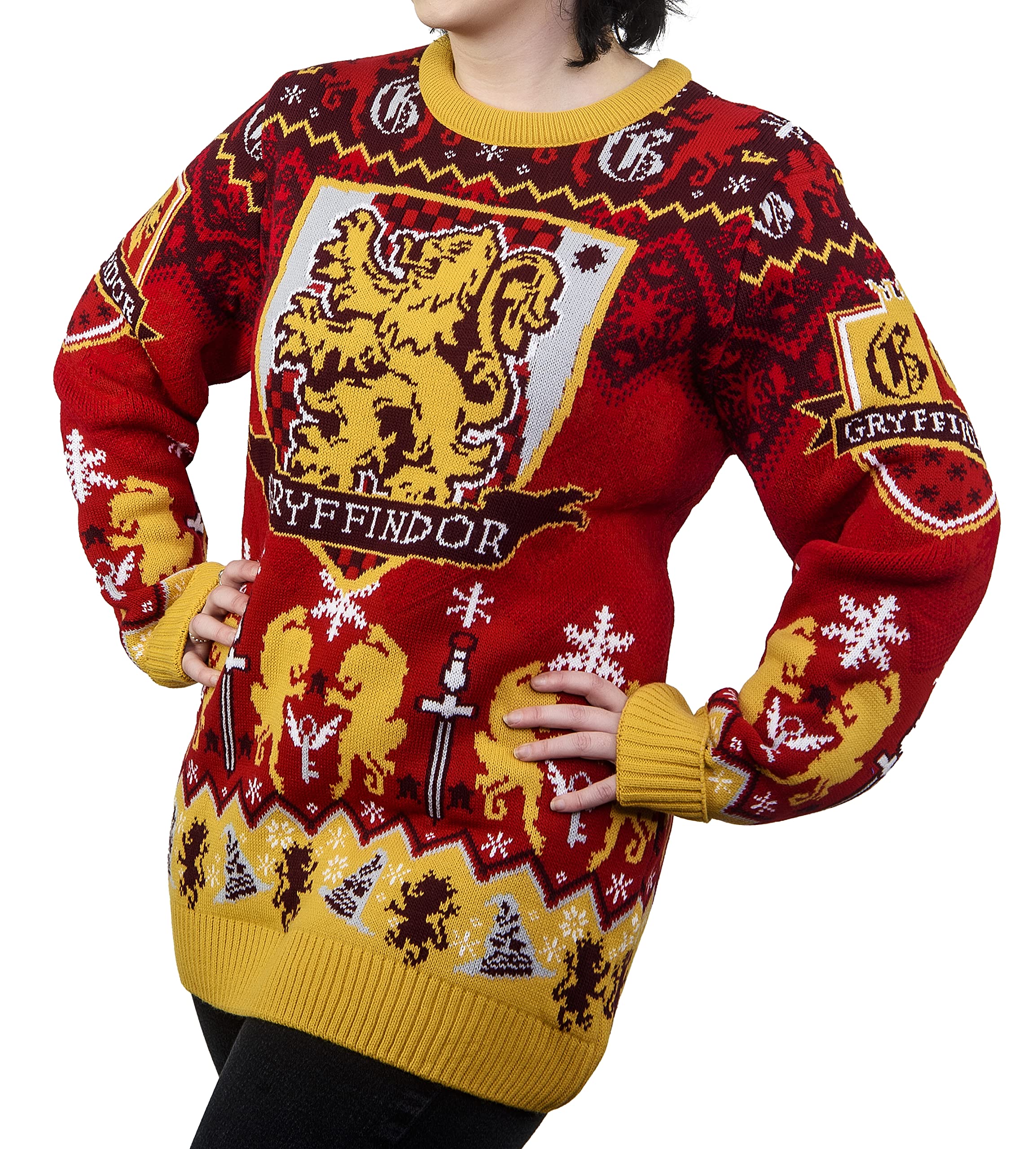 Merchoid Women's Multicolored Harry Potter Gryffindor Christmas Jumper For And Men Gift (Size: S)