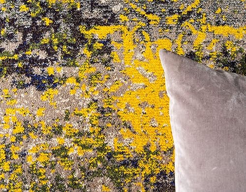 Miniatura 6 de Unique Loom Estrella Collection - Alfombra envejecida, abstracta, colores oscuros, moderna, 6 pies 0 pulgadas x 6 pies, grisbeige