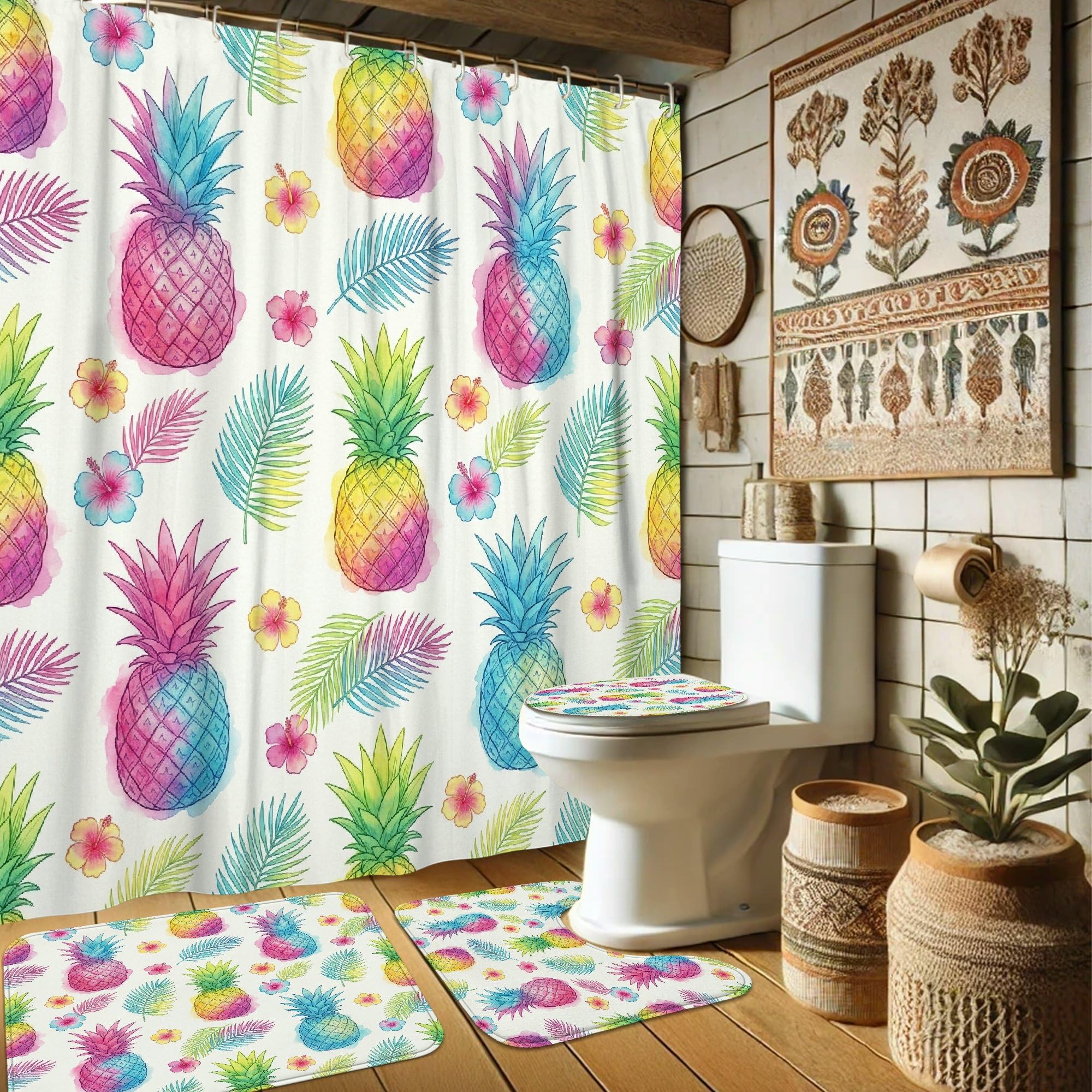 Rideau de douche lavable grand format avec crochets pour une étanchéité parfaite