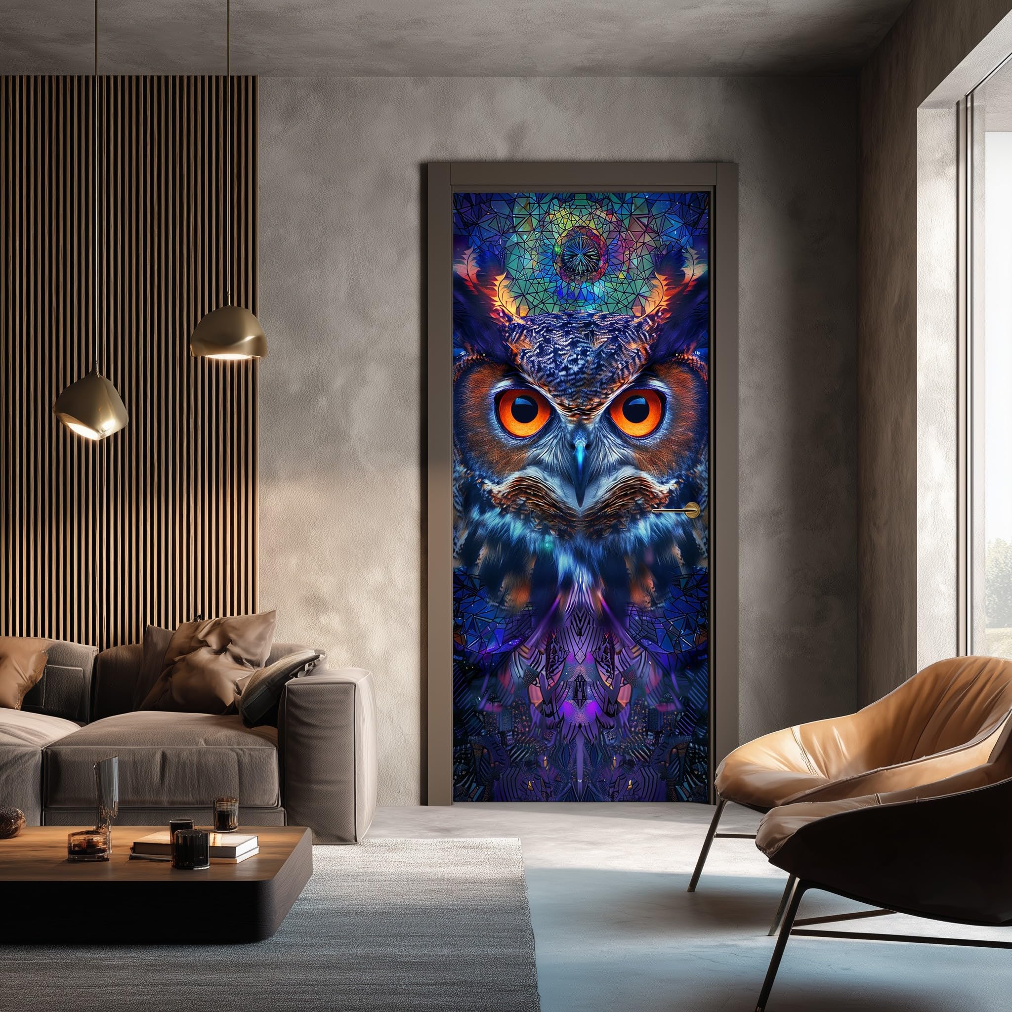 Sticker autocollant de porte Plume Fantastique pour créer une ambiance zen dans votre chambre