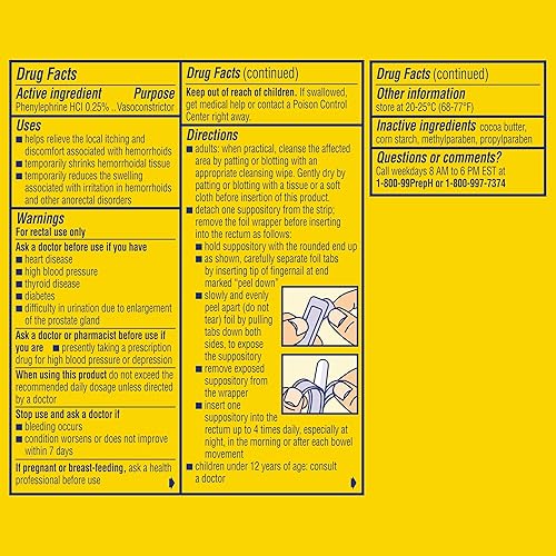 Miniatura 7 de Preparation H Supositorios de hemorroides para aliviar la picazón y las molestias 12 unidades paquete de 1