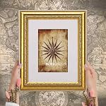8x10 Gold Scrollwork Motif Embossed Ornate Classic Picture Frame with High Gloss Rim, Matted for 5x7 inches Photos, Real Glass Protection