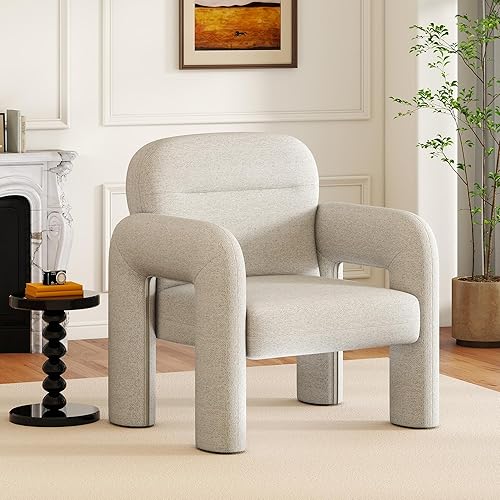 LSSPAID Sillas decorativas, sillones tapizados de tela de línea moderna, cómoda silla de lectura para ocio, sillón individual esponjoso para sala de