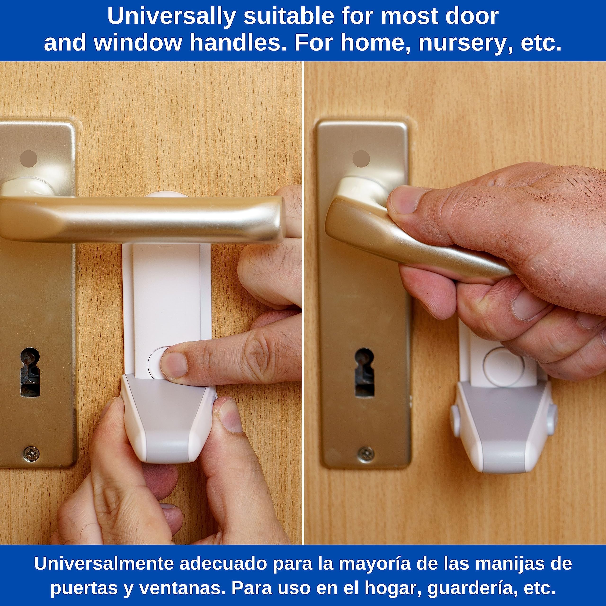 Door Handle Lock, 1 pc, White, for Children and Pets, Prevents Opening of Doors, Child Proof Door Lock, Toddler Door Latch, Baby Safety Door Blocker, Childproof Door Lever Lock, Babyproofing Door - Image 3
