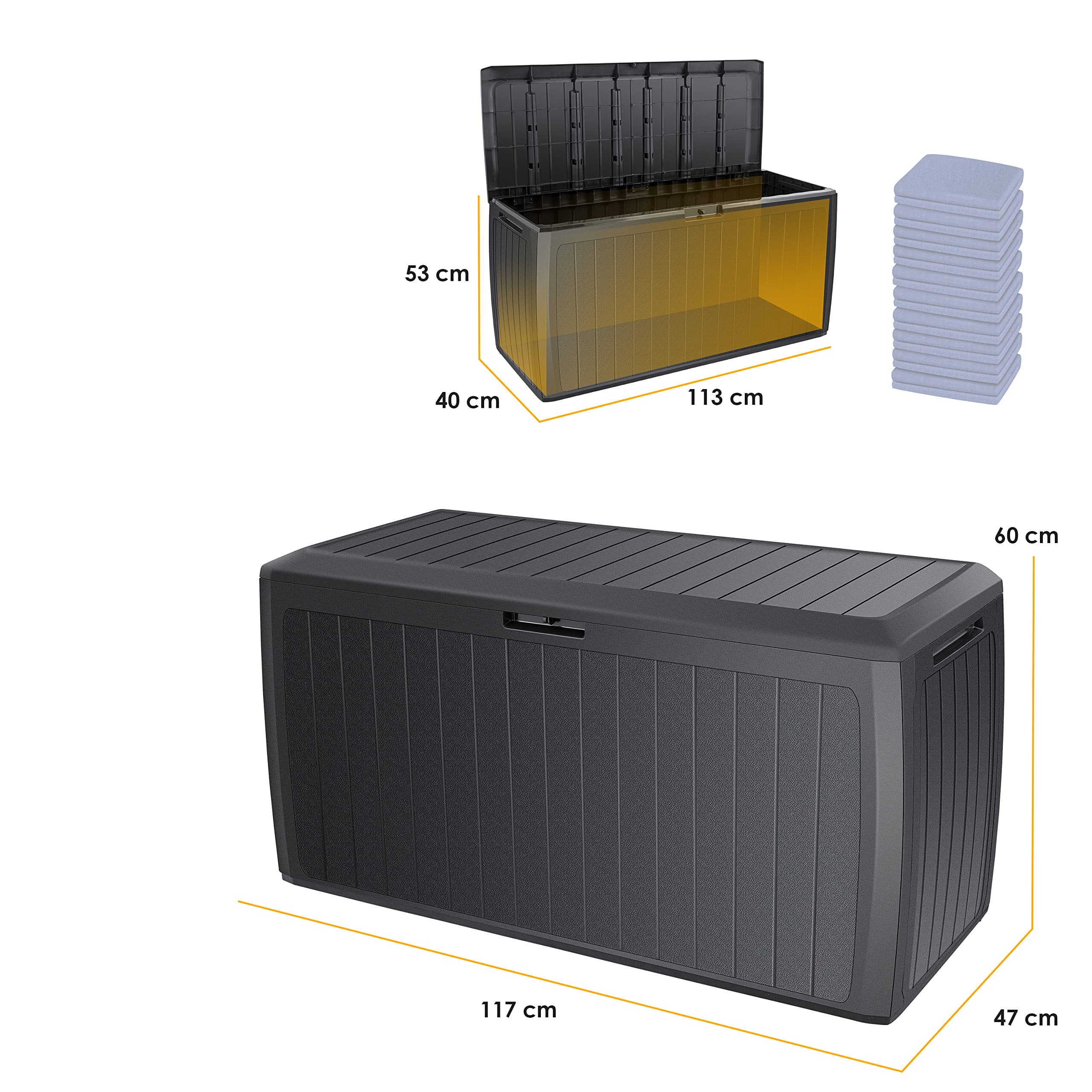 KESSER Box portacuscini Baule contenitore per cuscini 290 litri antracite