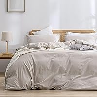 Vista 53 de BESTOUCH - Juego de funda de edredón de 100% algodón lavado, tacto supersuave, cómoda, elegante, ligera, juego de ropa de cama de 3 piezas