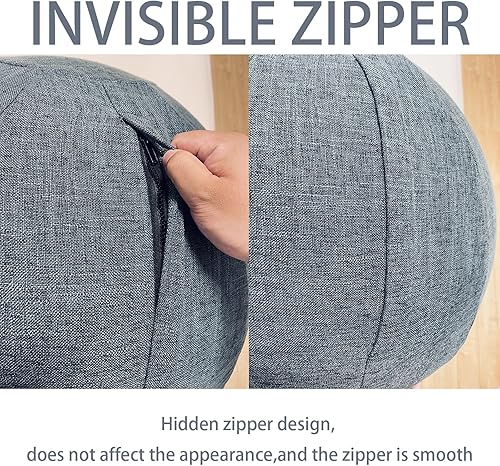 Miniatura 11 de Cubierta de bola sentada, adaptador de clavija de tapón de aire, 25.6 pulgadas y 29.5 in, bola de parto, cubierta de bola de ejercicio para bola de