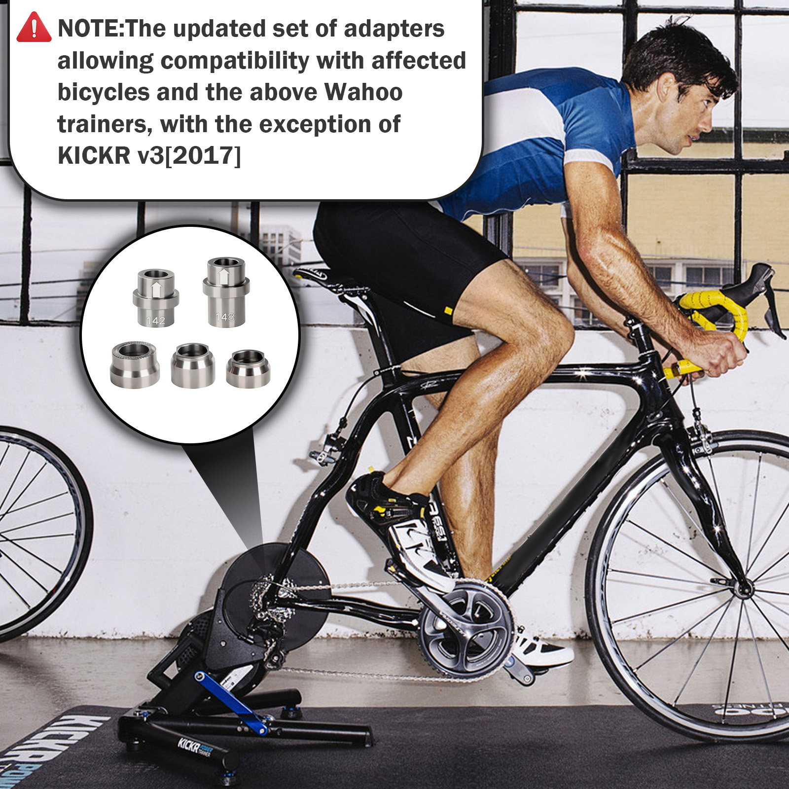 Amazon.com : KICKR Thru Axle Adapter Kit Compatible with Wahoo