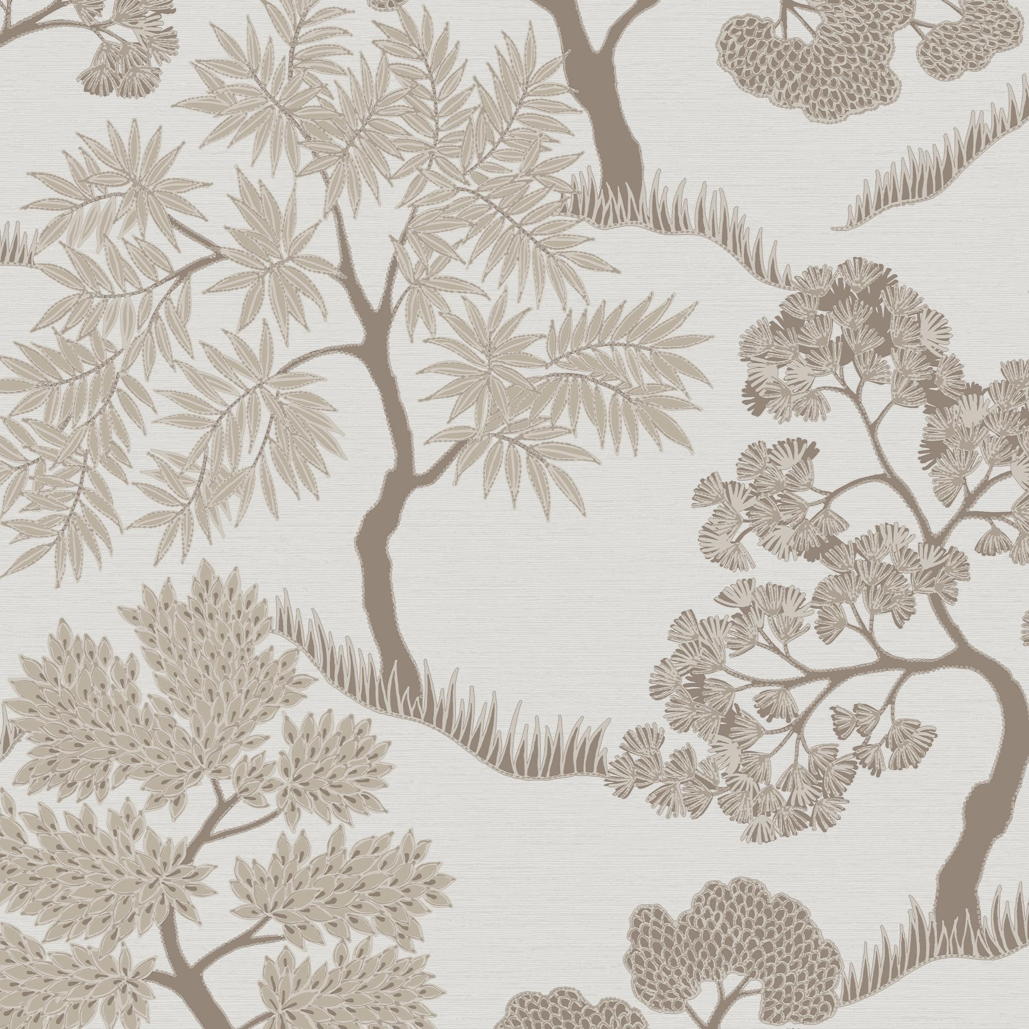 Sublime Tree Floral Natural/Gold Wallpaper | Paste The Wall Application | White Floral | 10M Roll