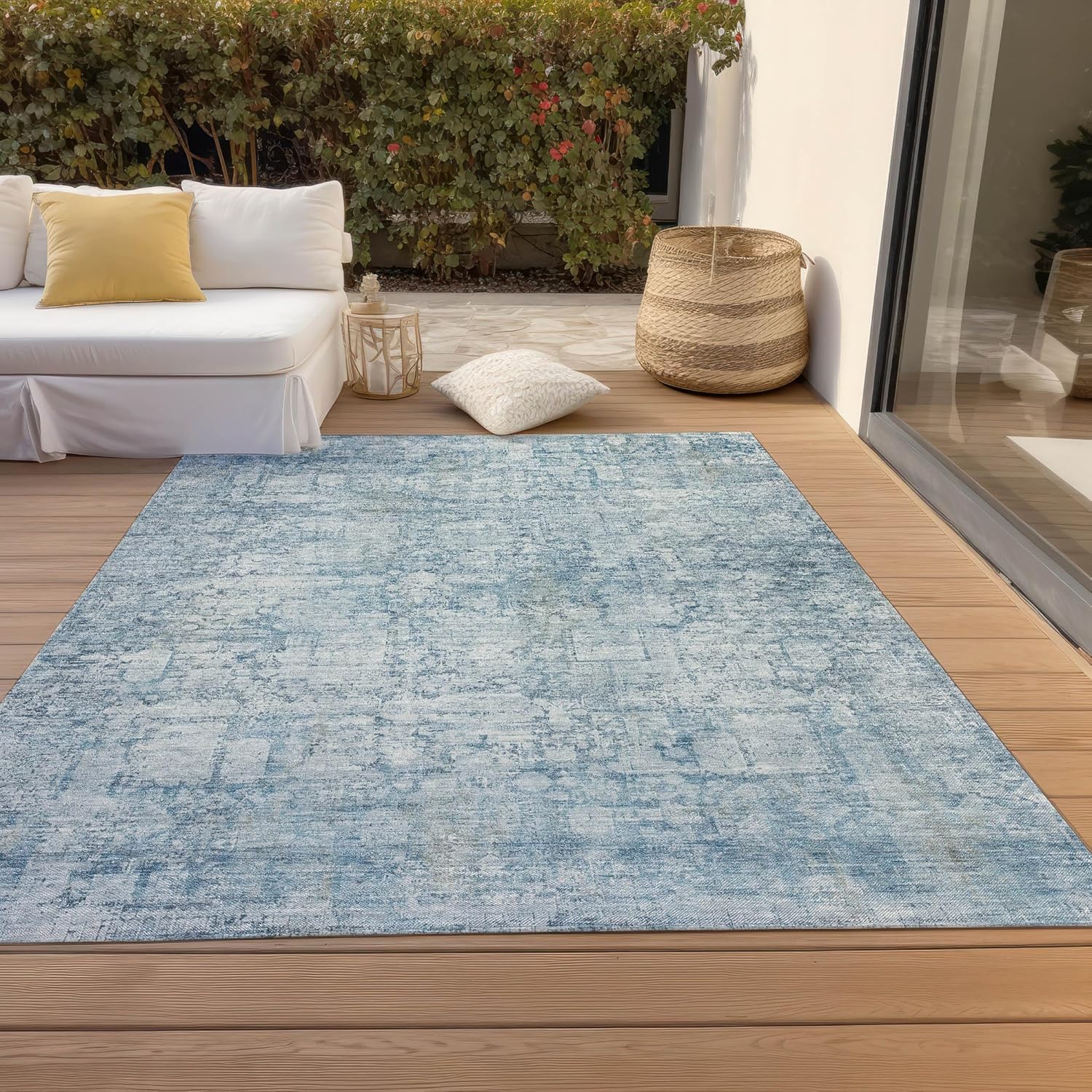 Addison Rugs Chantille ACN1764 Blue 3' x 5' Indoor/Outdoor, Machine Washable, Easy Clean, Non Shedding, Bedroom, Living Room, Dining Room, Kitchen, Patio Rug