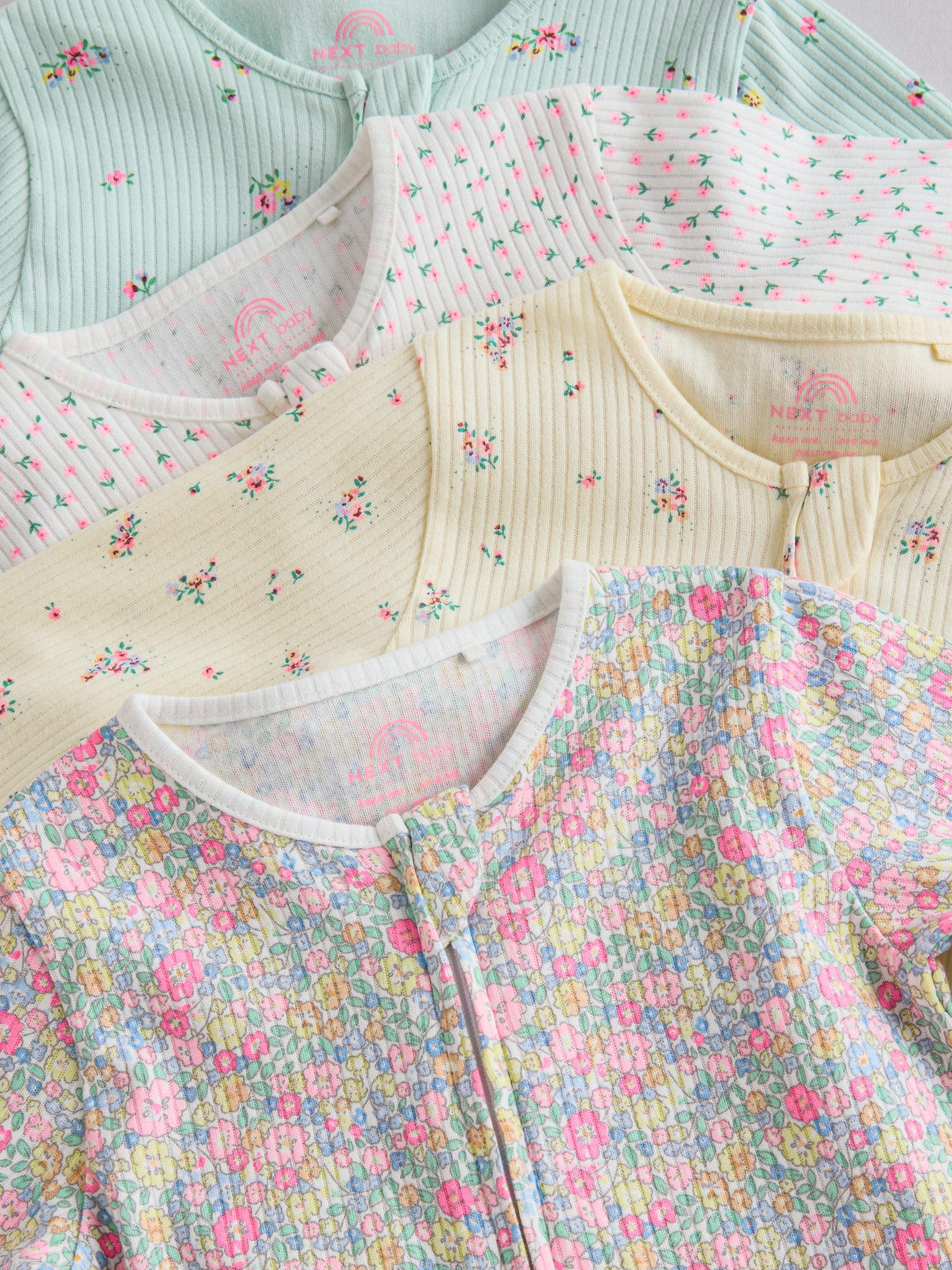 NEXT Bambina Confezione da 4 Tutine per Neonati con Zip bidirezionale