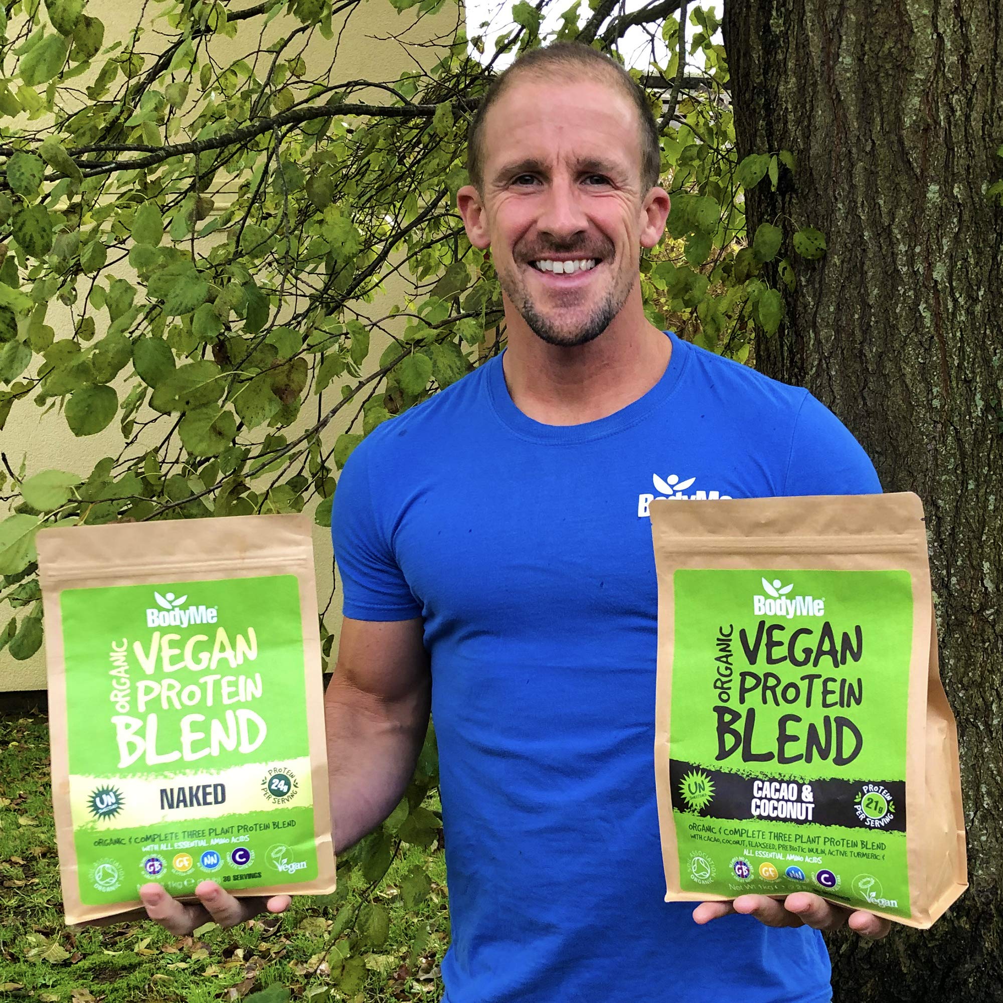 BodyMe Organic Vegan Protein Powder Blend, Cacao Coconut Unsweetened