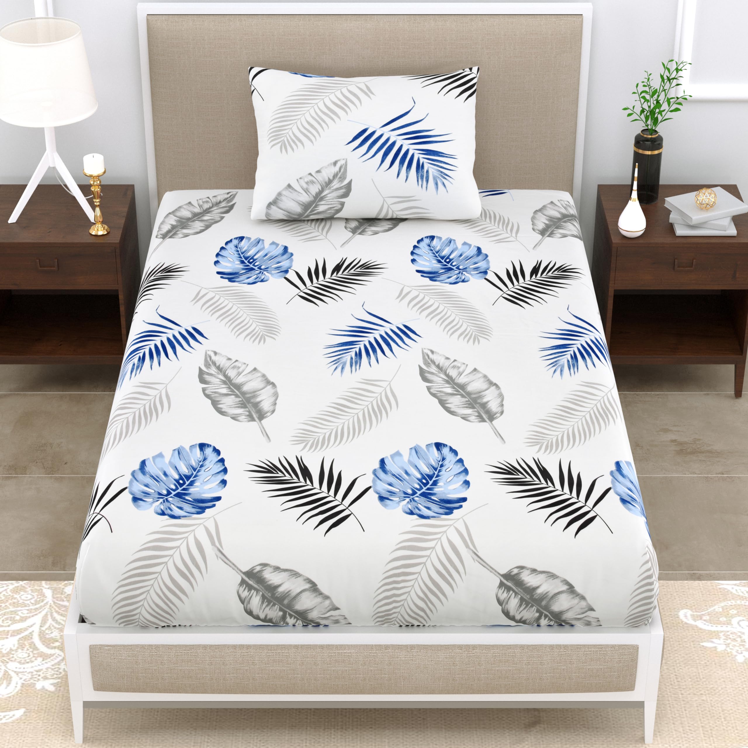 280 TC Glace Cotton BEDSHEET Single Size BEDSHEET Glace Cotton BEDSHEET with Pillow Cover (White) (B0CRDMBFJZ) Amazon Price History, Amazon Price Tracker