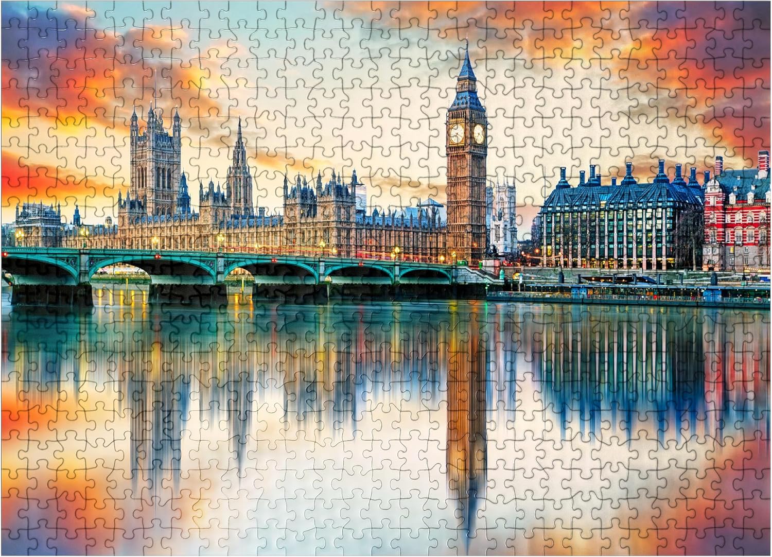 MyPuzzle Big Ben and Houses of Parliament London England - Premium 1000 Piece Jigsaw Puzzle for Adults