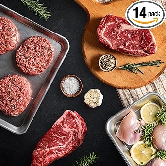 MeatWorks USDA Prime Griller's Variety Gift Set – 8 Cuts: Chicken Breasts, Ground Beef Patties, NY Strip & Ribeye Steaks (Approx. 6.5 lb) – Meat Sampler & Gift for Men