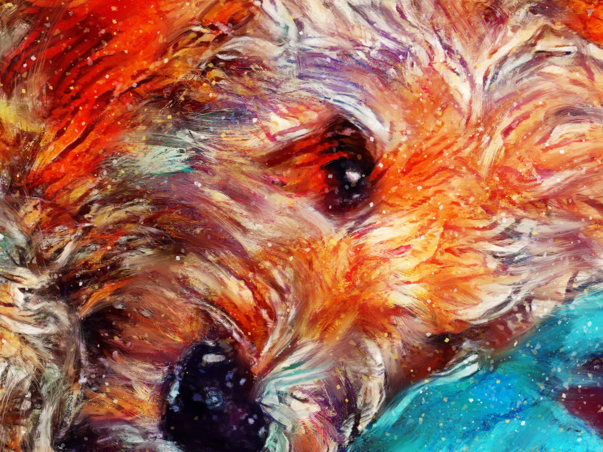 Lazy Cockapoo Dog A4 Wall Art Décor, Abstract Cocker poodle Dog Memorial, Abstract Dog Picture Gift Hand-signed by Dog Portrait Artist Oscar Jetson.