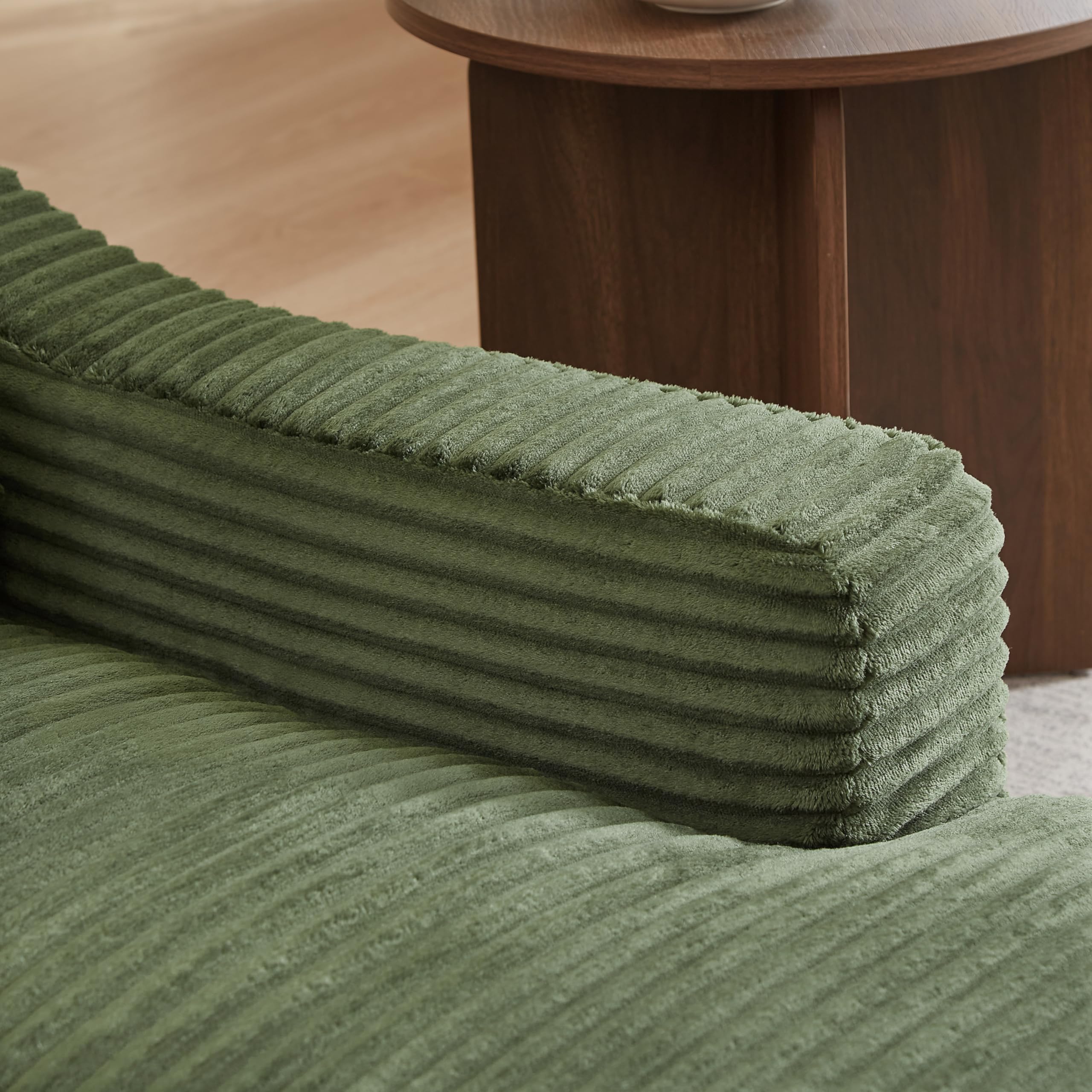 Sofá chaise longue de 160 cm, sofá de suelo sin boneless y sofá cama con función de dormir, sin montaje, diseño de doble capa, sofá reclinable suave para salón, oficina y apartamento (beige)