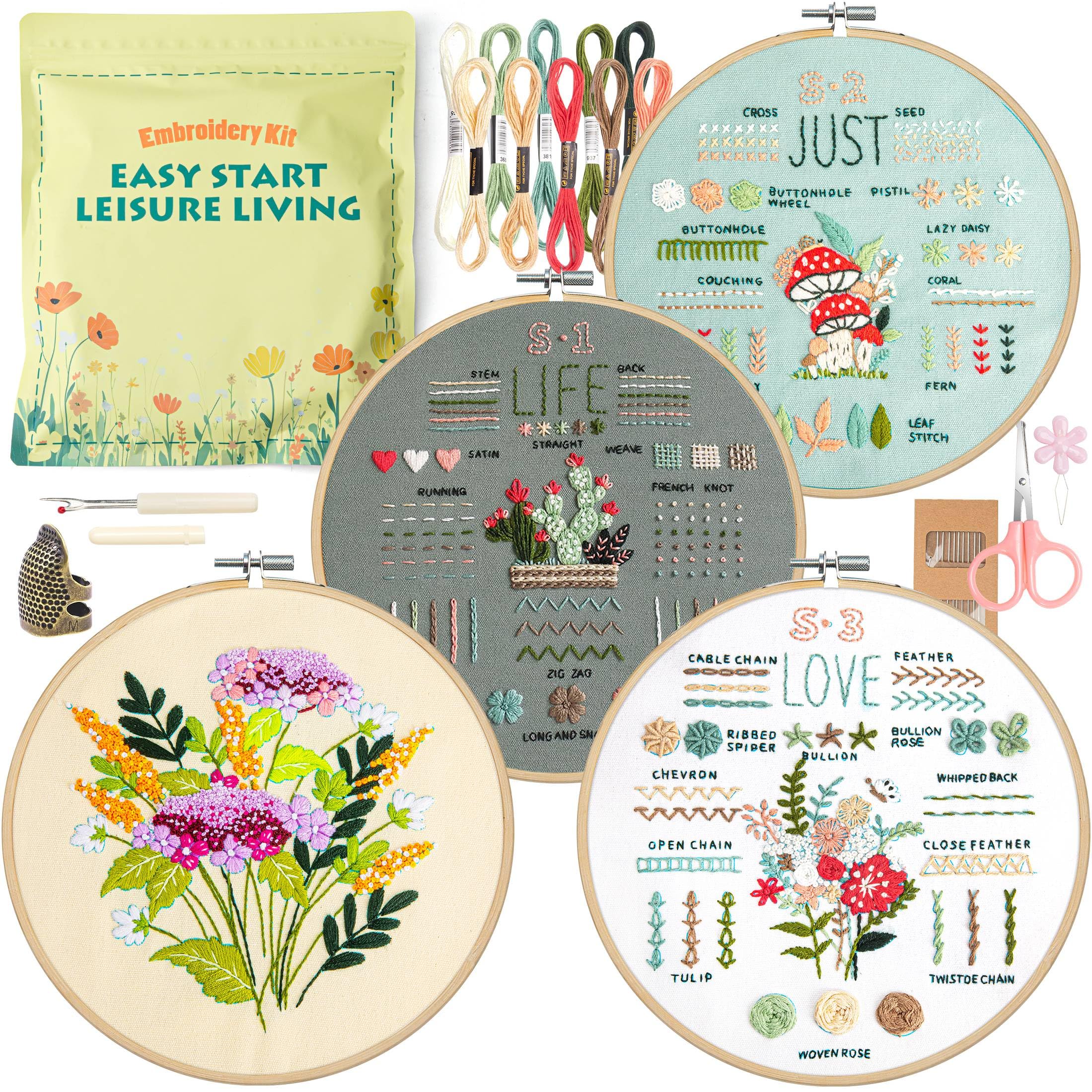 LX LERMX Embroidery Kit for Beginners Adults