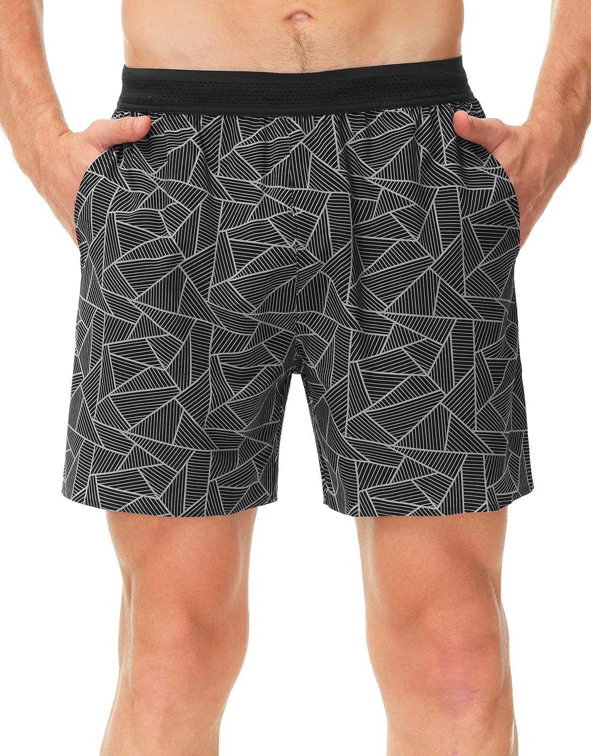 Libin Men's 5 Inch Running Shorts Athletic Quick Dry with Liner for