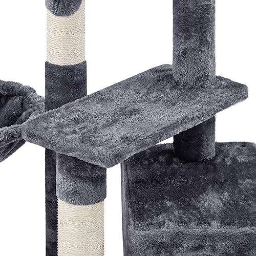 Miniatura 5 de Topeakmart Cat Tree - Torre para gatos de 33 pulgadas con tablas de rascar adicionales y postes de sisal como centro de actividades para gatitos
