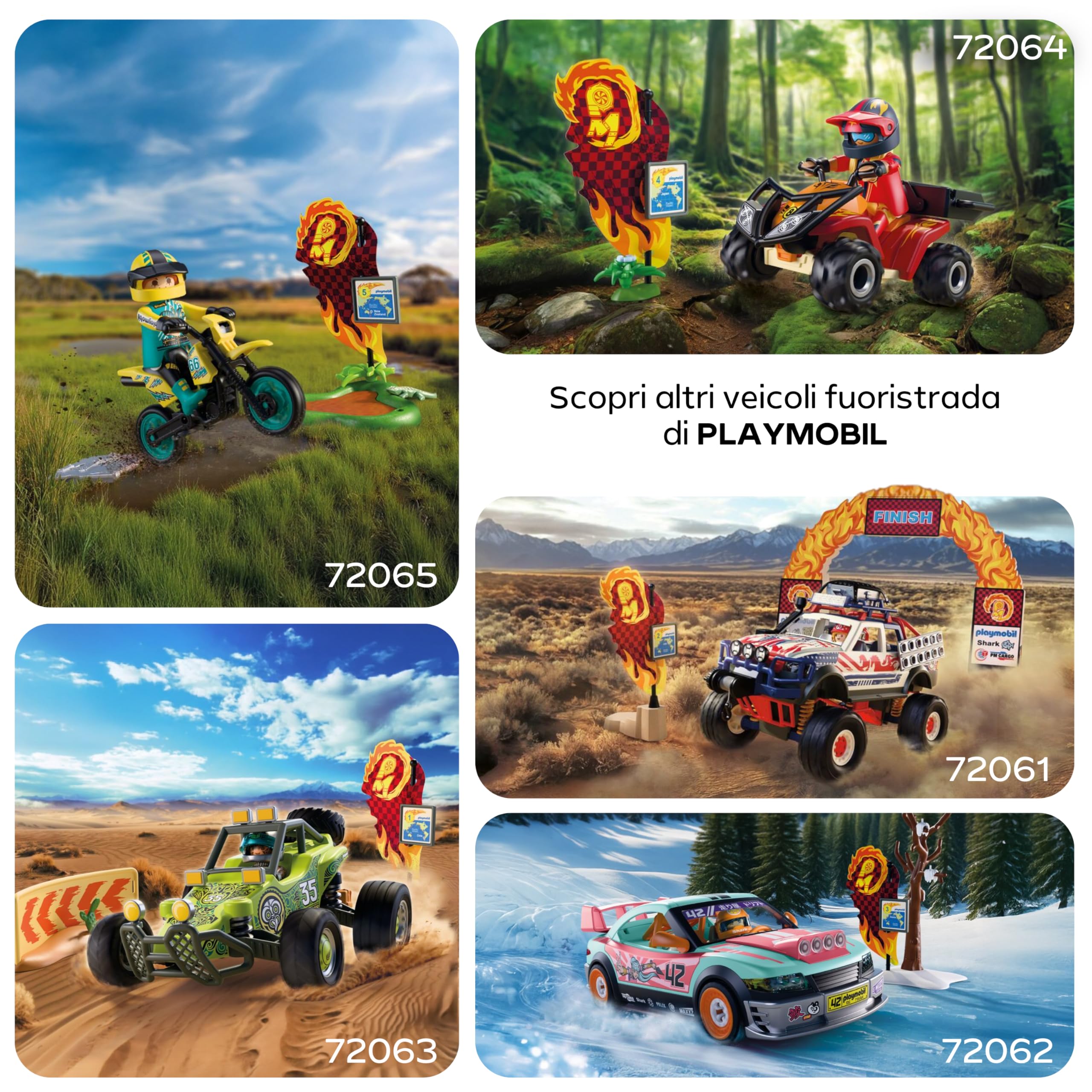 PLAYMOBIL | Cars | Offroad Quad | Quad fuoristrada con paraurti rimovibile | macchinina giocattolo per bambini dai 4 anni in su | 72064
