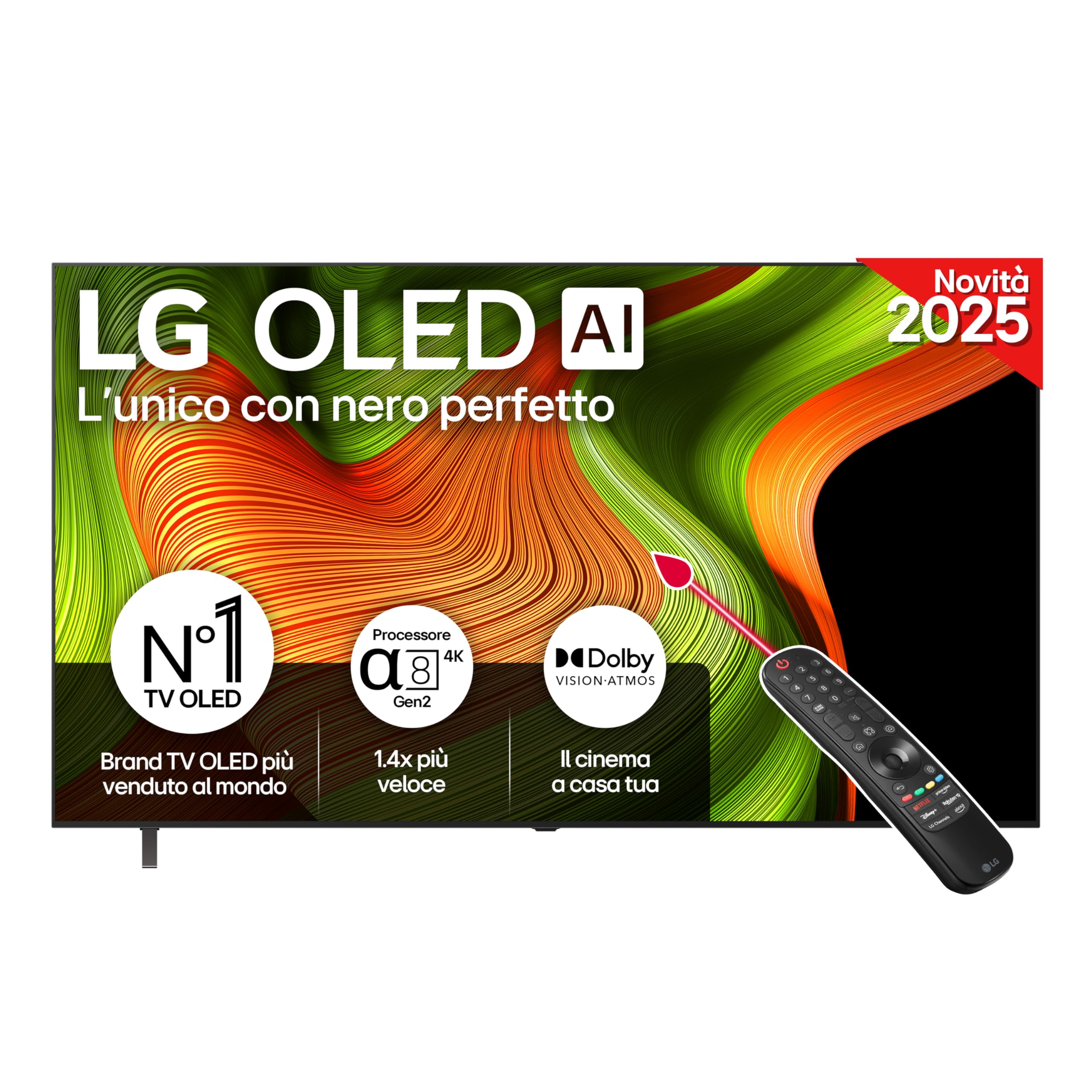 LG OLED AI B5 TV 77 pollici, Smart TV 4K, Processore α8 Gen2, webOS con AI, Dolby Vision e Atmos, Gaming con VRR, GSYNC e FreeSync 4K@120Hz, 4 HDMI 2.1, Alexa, OLED77B56LA