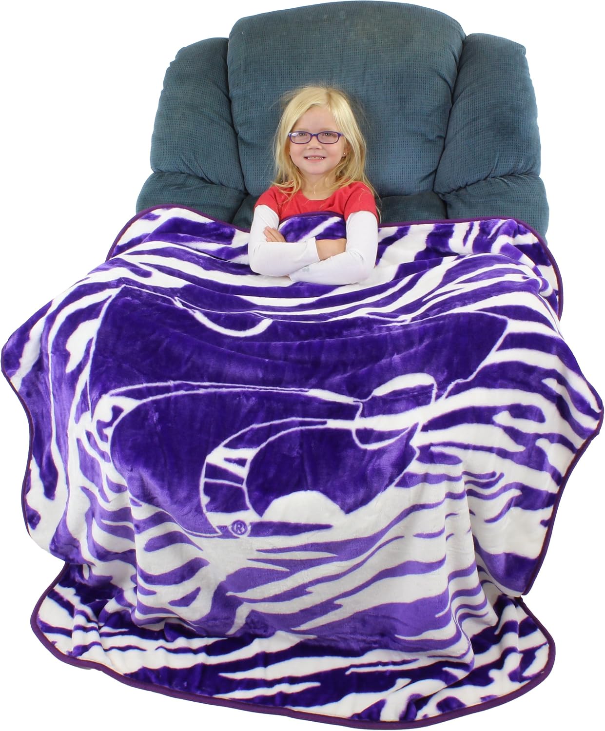 College Covers Kansas State Wildcats Raschel Throw Blanket, 60 in by 50 in