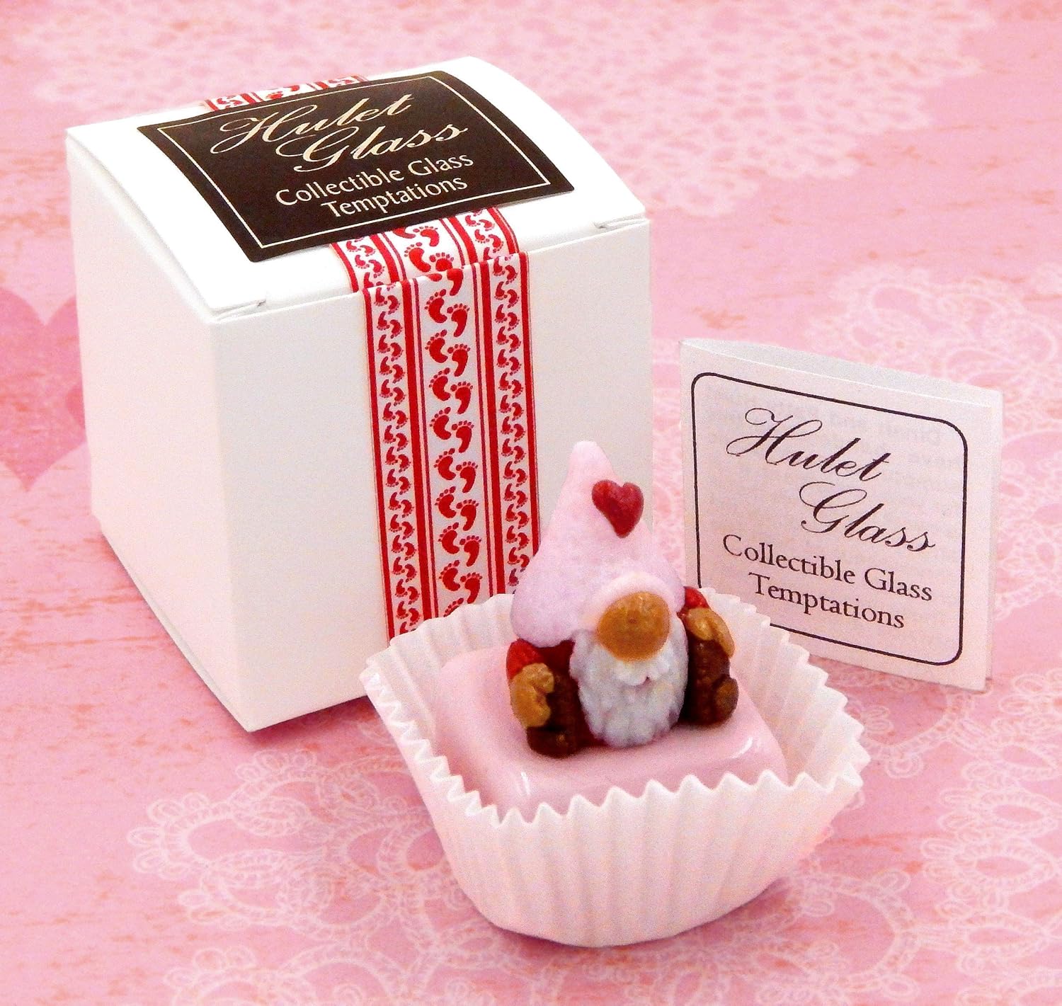 Gnome Handmade Strawberry Valentine Heart Petit Four Chocolate Gift