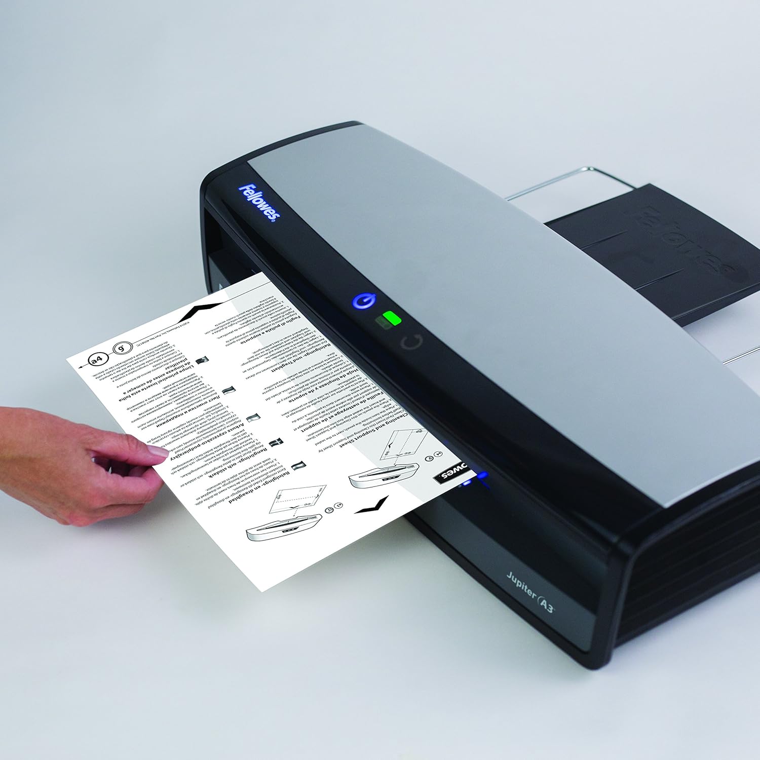 Fellowes Jupiter 2 125 Laminator with 10 Pouches, 12.5 Inch (5734101), Black & Grey and Fellowes Laminator Cleaning Sheets, 10 Pack, 8.5 x 11 in