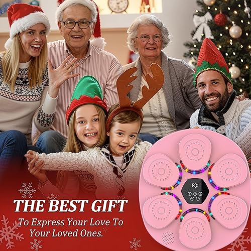 Miniatura 6 de Máquina de boxeo de música, punzonadora de música Bluetooth con guantes para adultos, equipo de entrenamiento de boxeo LED electrónico montado en la