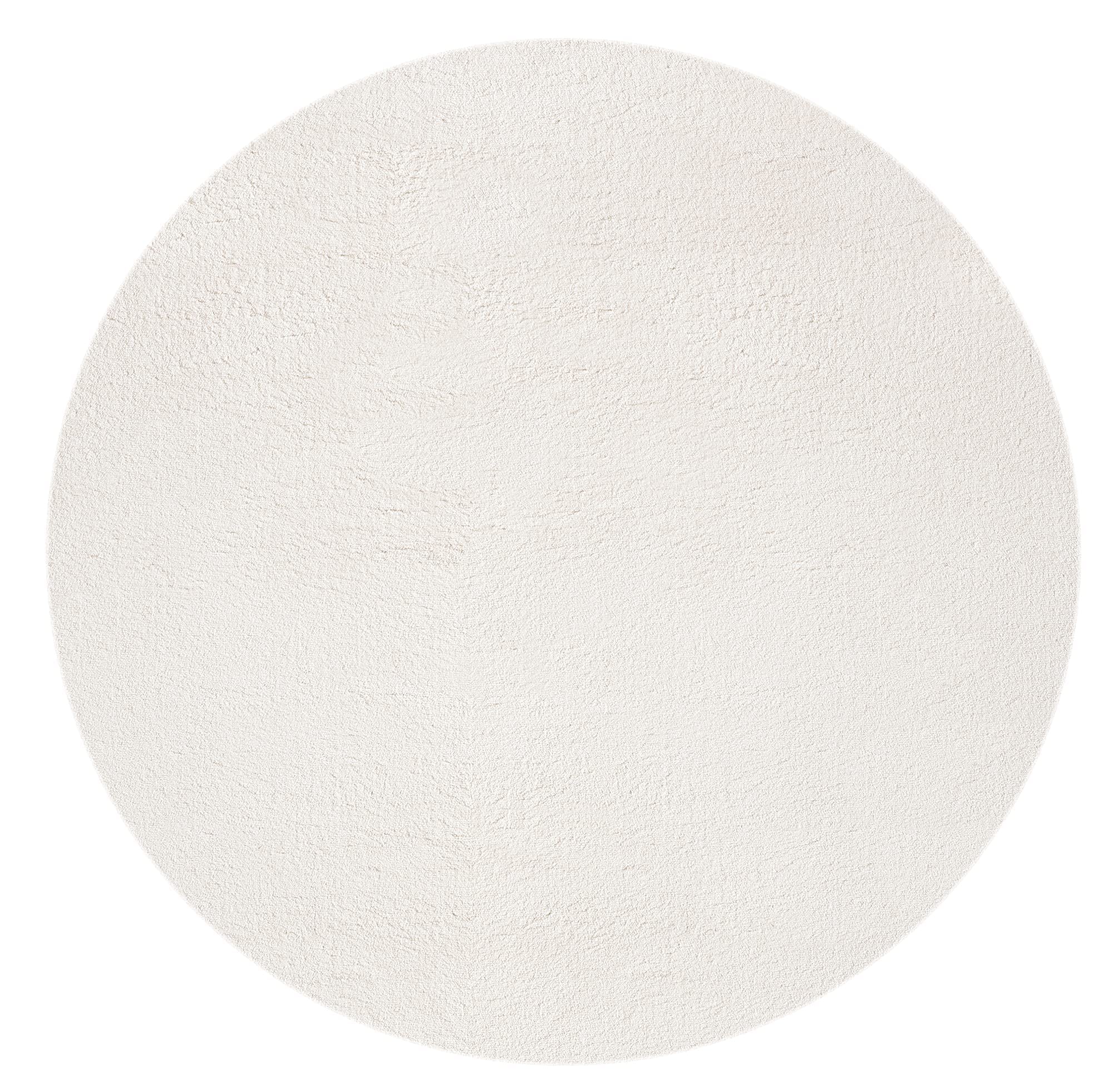the carpet Relax - Alfombra Moderna y mullida de Pelo Corto, para salón, Parte Inferior Antideslizante, Lavable hasta 30 Grados, Muy Suave, Crema, 200 cm Redondo