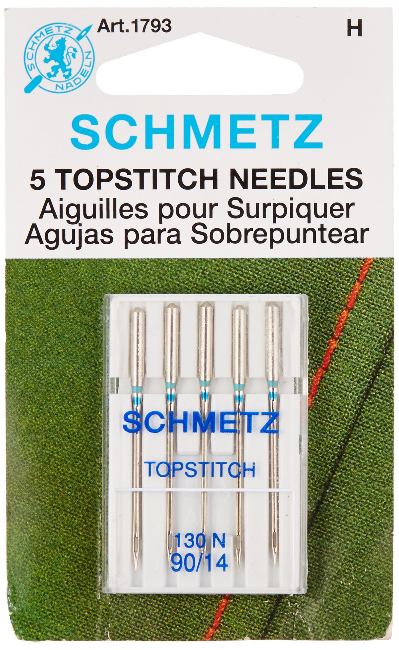 Topstitch Machine Needle-Size 90/14 5/Pkg,Silver