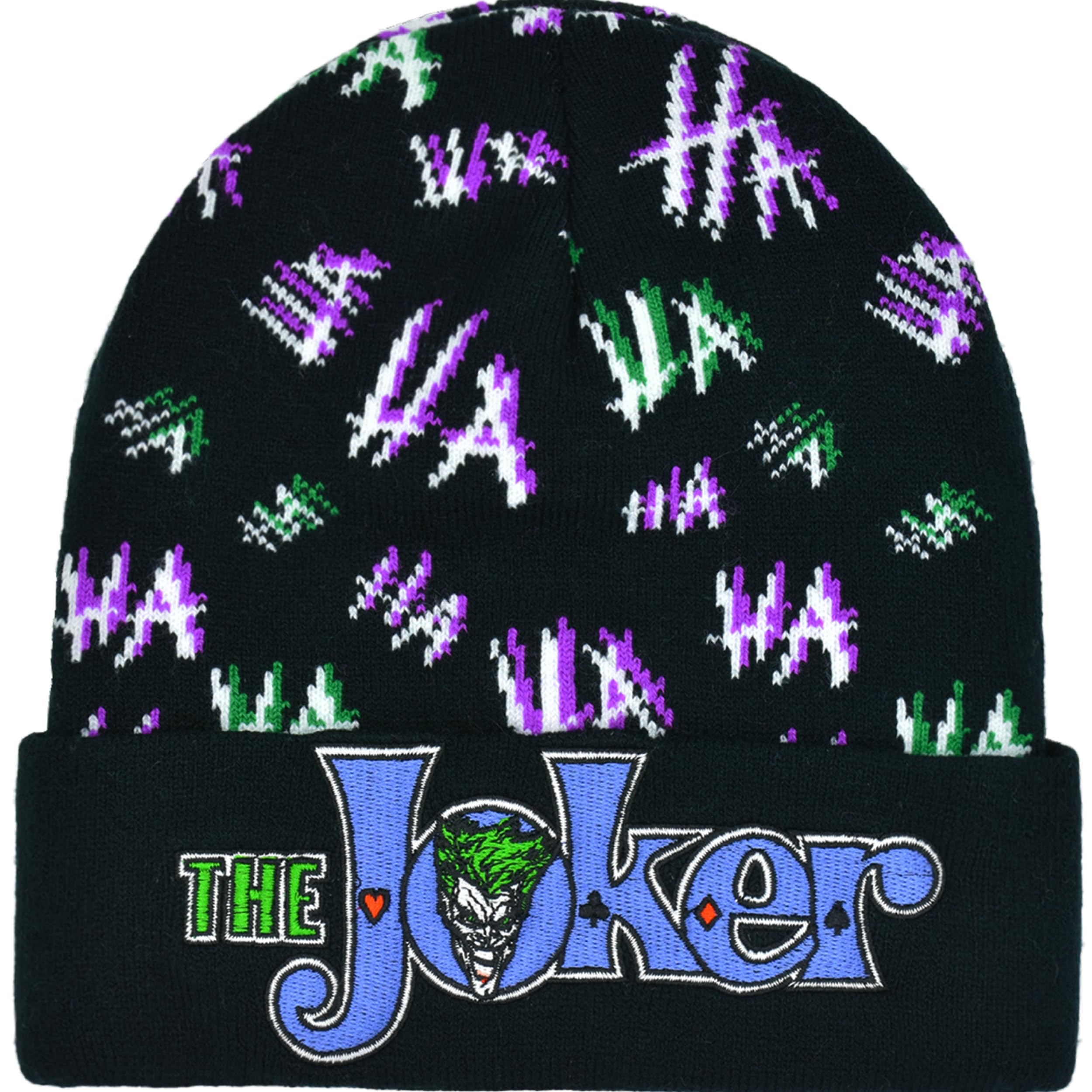 Dc Comics The Joker Beanie Hat, Knitted Cuffed Winter Skull Cap