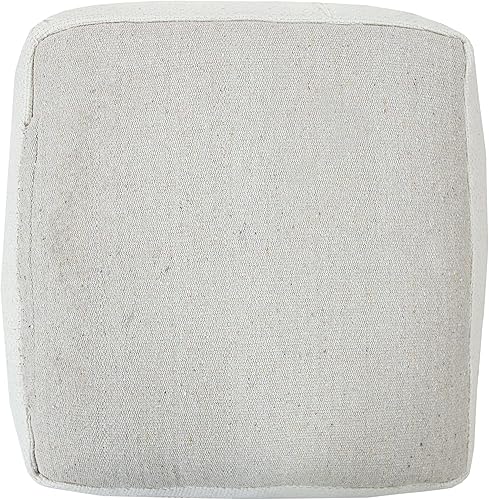 Miniatura 125 de L.R. Resources Inc LR Home Puf otomano de transición de poliéster gris/marfil para decoración del hogar | Reposapiés hecho a mano para decoración de