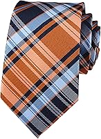 Kihatwin Men's 3.15" Skinny Gingham Check Plaid Stripe Neckties - Business Formal Designer Ties