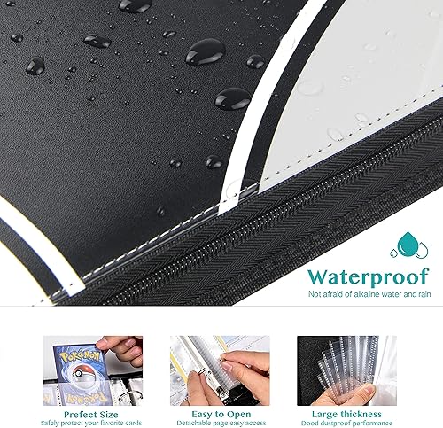 Miniatura 5 de Carpeta TONESPAC de 900 tarjetas de 9 bolsillos compatible con tarjetas de fútbol, tarjetas deportivas, para tarjetas intercambiables, funda de