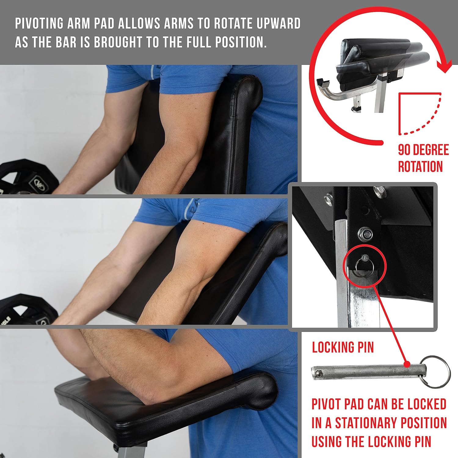 Valor Fitness Preacher Curl Bench - Adjustable Curling Machines Sit or Stand for Upper Body Home Gym Biceps Workout
