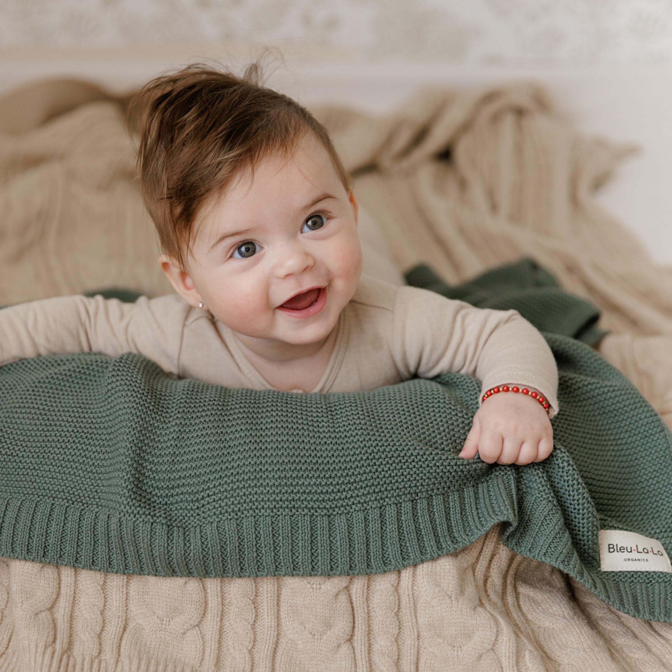 Manta para Bebé - 100% Algodón Orgánico, Pañuelo Envoltente para Niñas Y Niños - Manta De Cuna Suave, Cálida Y Acogedora para Envolver A Recién Nacidos Y Bebés (Verde Cazador)