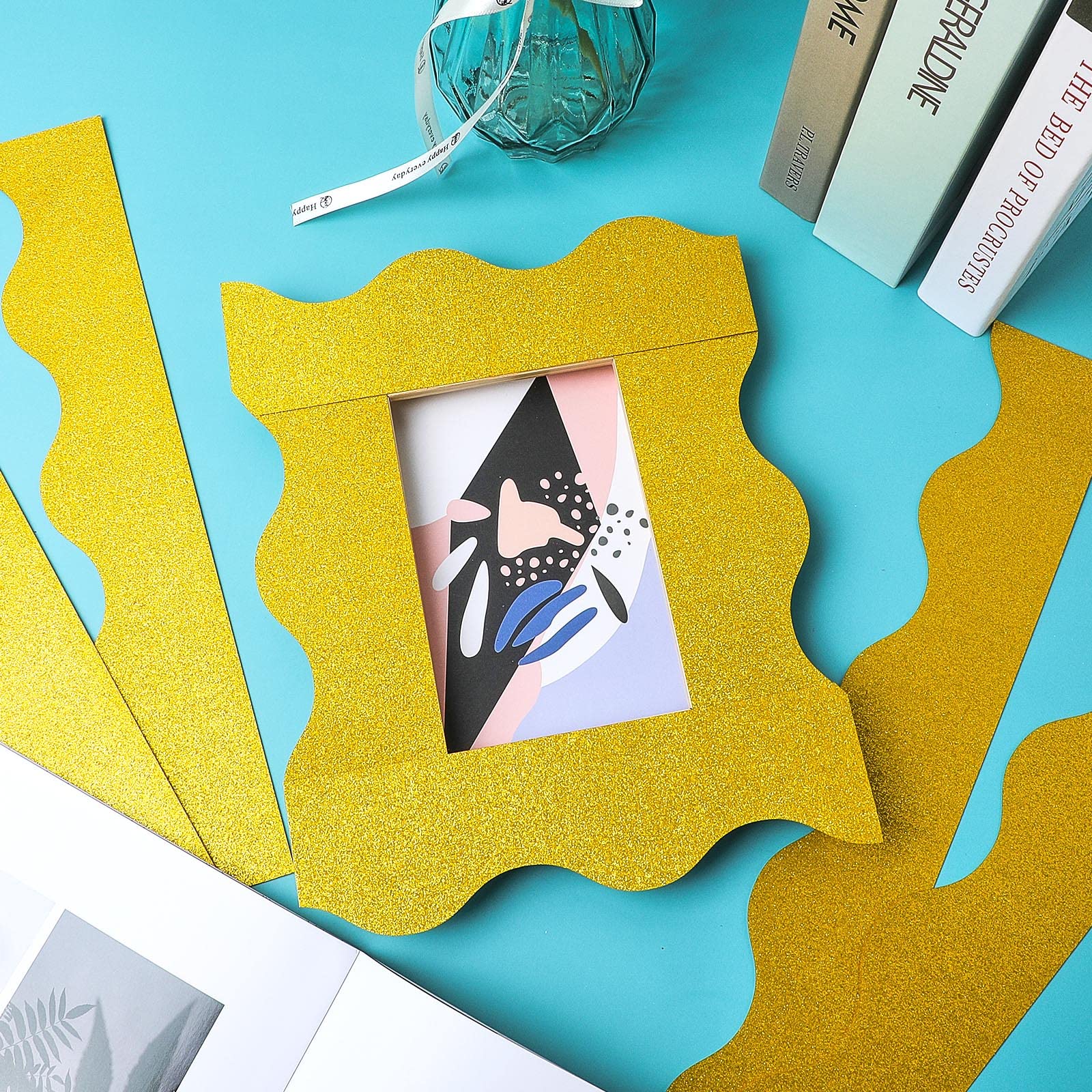 Buy 55.8 Feet Bulletin Board Border Shine Glitter Scalloped Borders