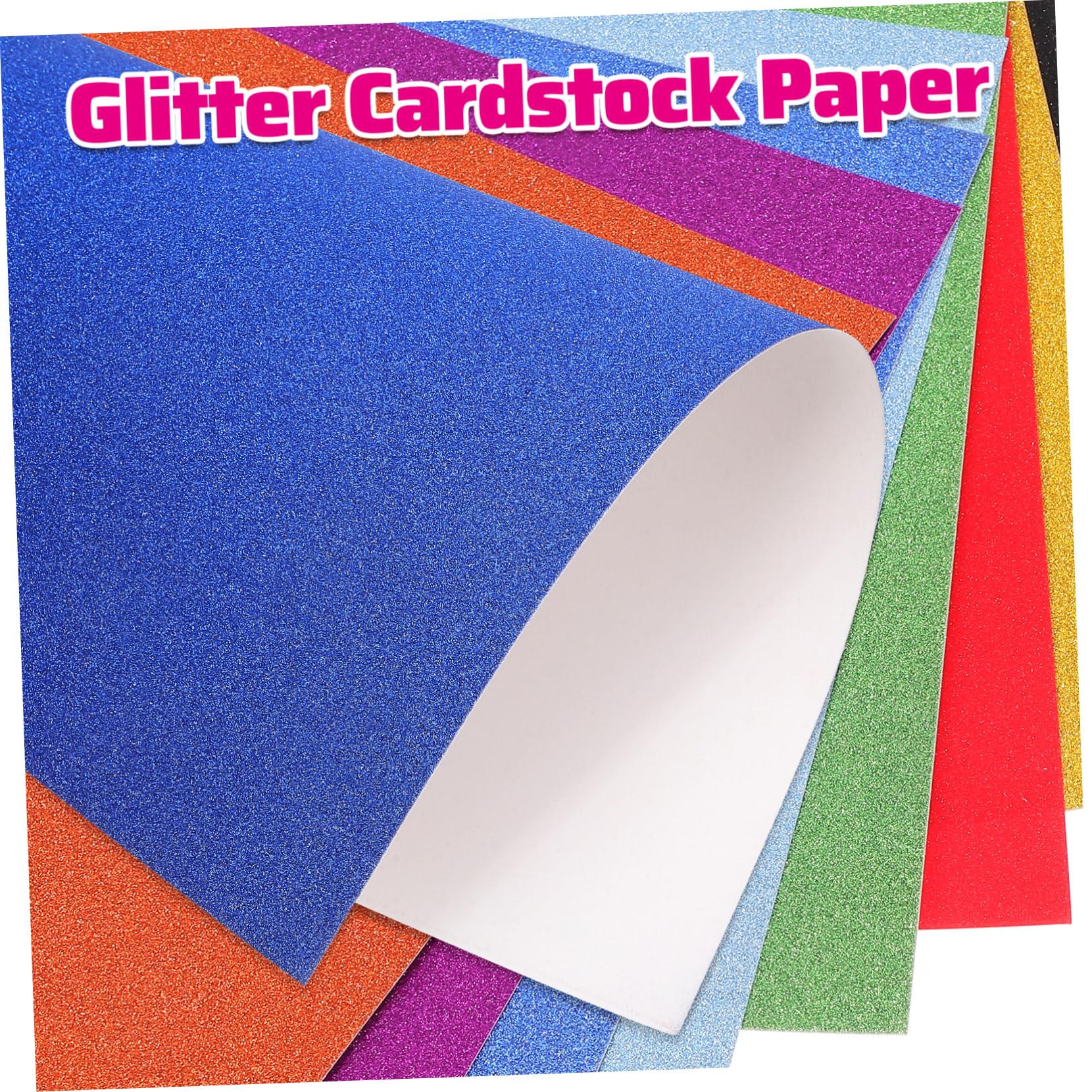 Cartoncini Glitterati 60 Fogli 250g Cartoncino Resistente | Effetto Brillantinato, Carta da 250g, Confezione da 60 Fogli, per Lavori Creativi e Scrapbooking Colore Casuale