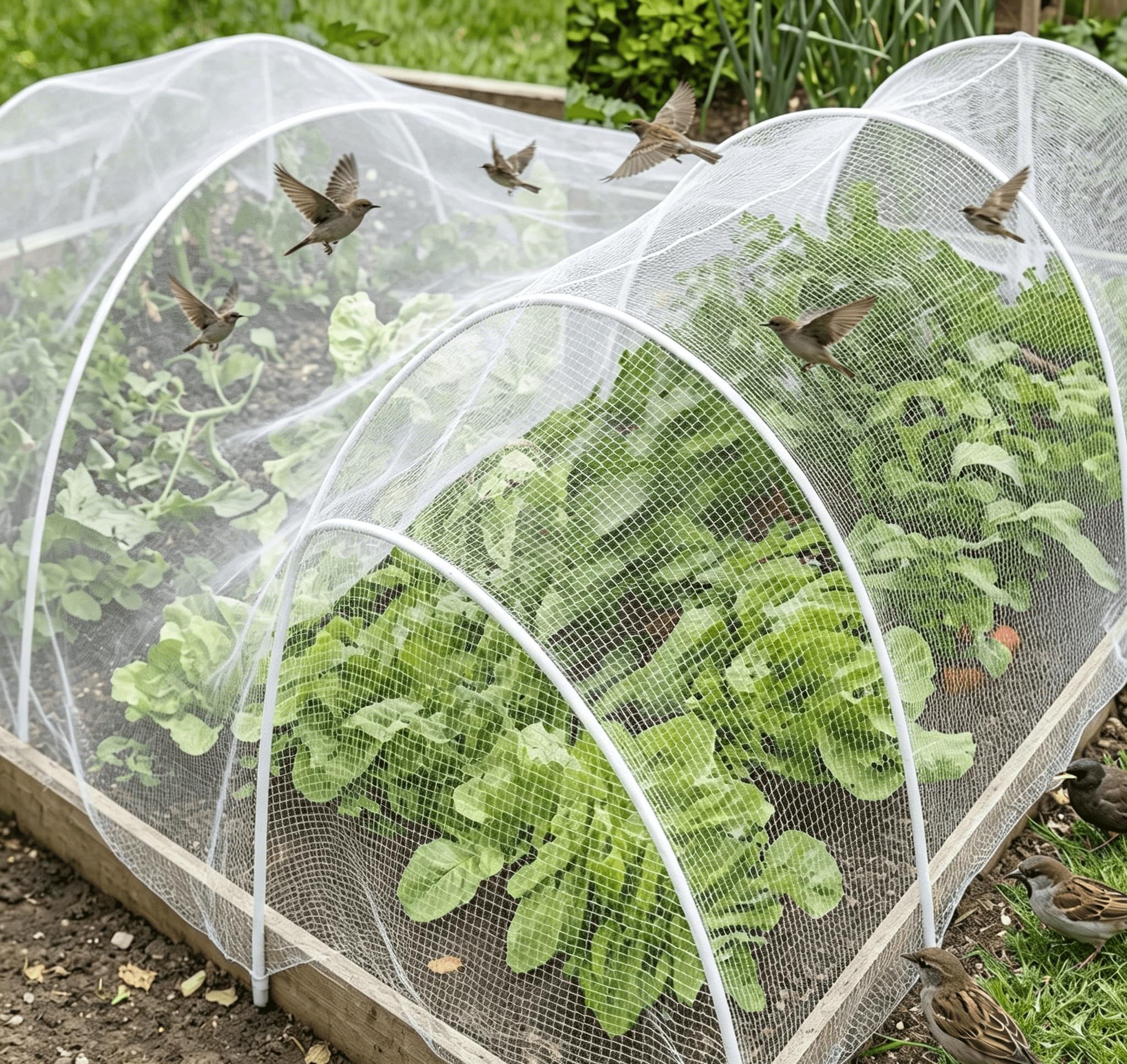 Vrgadenor HDPE Anti - envejecimiento huerto Anti - Granizo Anti - Red de pájaros huerto jardín de Verduras tamaño de protección del Estanque de Plantas agrícolas: 16x75ft / 5x23m
