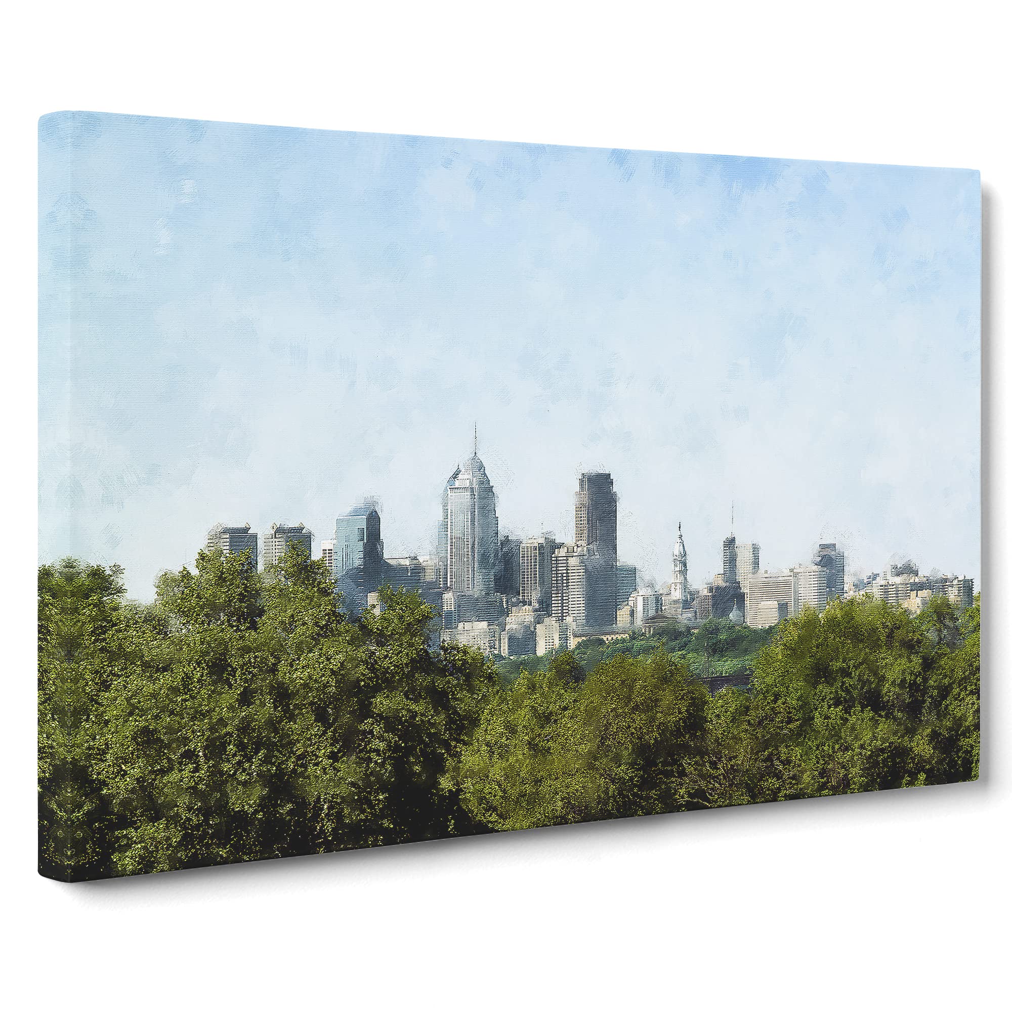 Philadelphia Skyline Canvas Print, Mixed, 25L x 50W cm