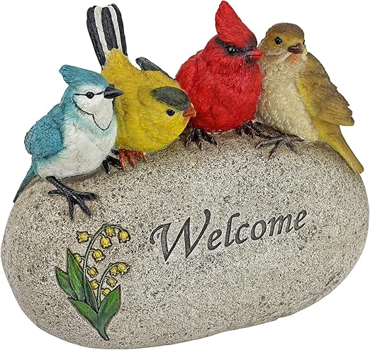 Design Toscano Birdy Welcome Garden Stone Statue: Medium