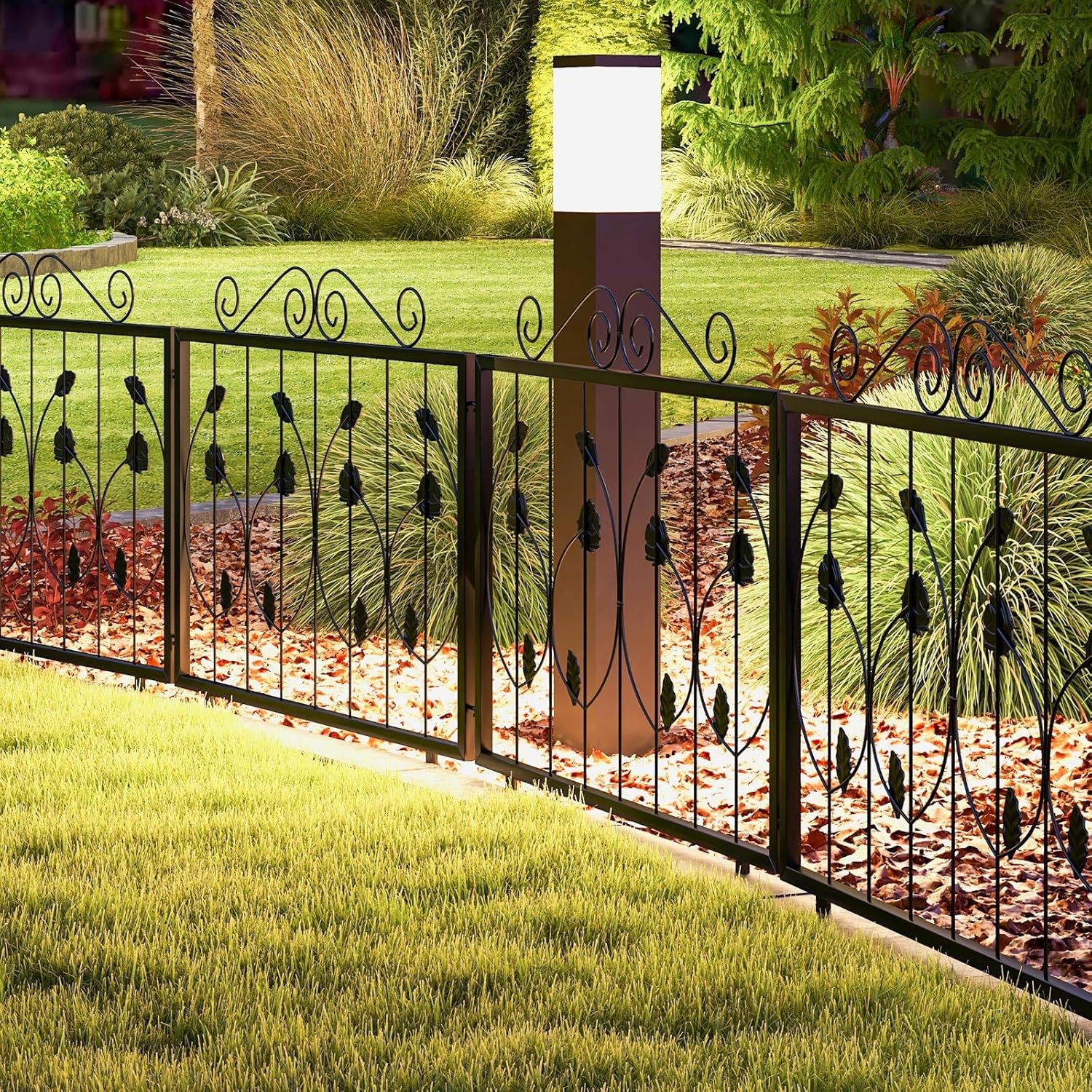 Giantex Decorative Garden Fence 8 Pack, 23.5''(H) x 15.3ft (L) Rustproof Metal Fencing Animal Barrier for Small Dogs Rabbits, Flower Bed Edging Fence Border for Outdoor Yard Patio Landscape Decor