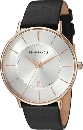Kenneth Cole New York Men's Analog Quartz Watch with Leather Strap KC15097002
