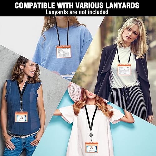 Miniatura 4 de Tarjetero de vacunación de los CDC, resistente al agua, sellable, de plástico transparente, horizontal, para tarjetas de identificación horizontales