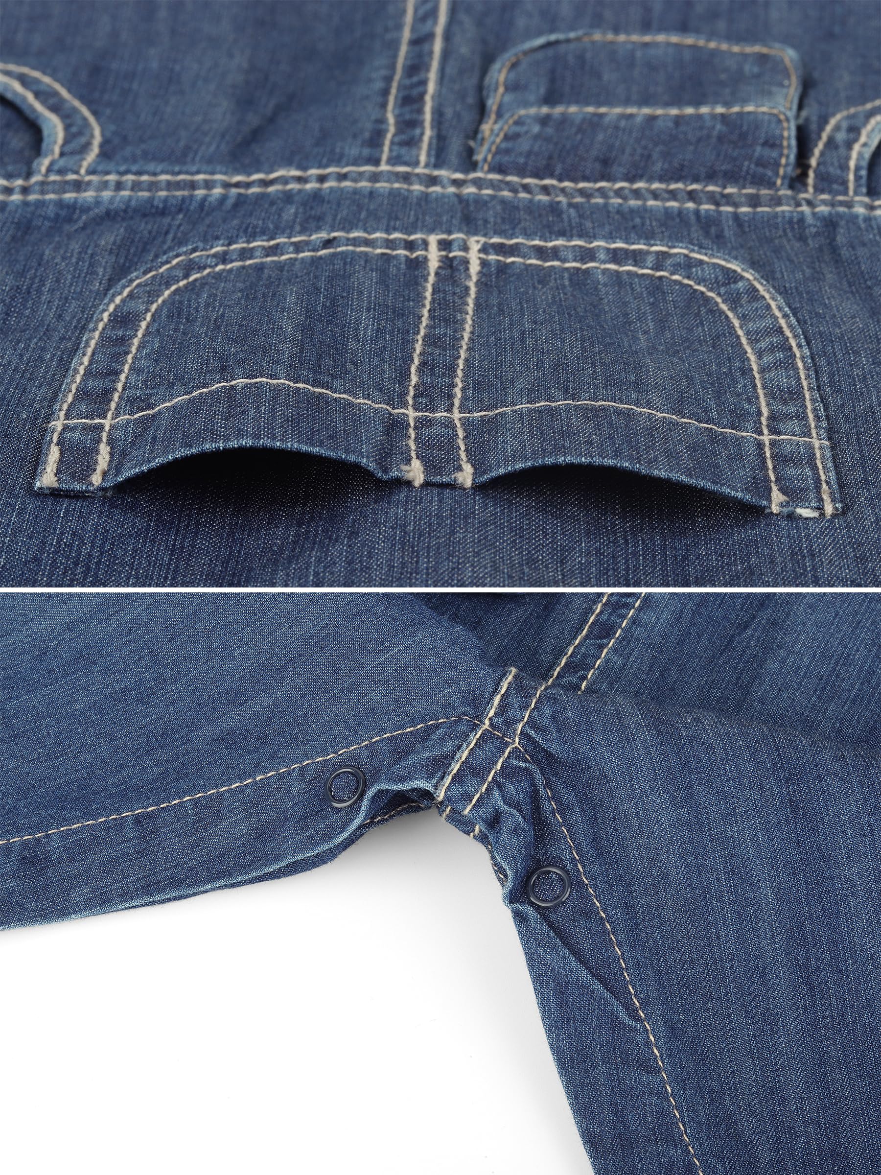 Bebé Niños Niñas Denim Pantalones de Peto Pantalón de Peto Vaqueros Overol Jeans con Tirante Algodón Suave Delgado para Primavera Verano - Cartoon Diseño Talla 56/62/68/74/80/86